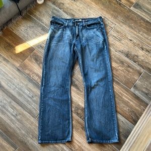 Urban pipeline blue jeans
